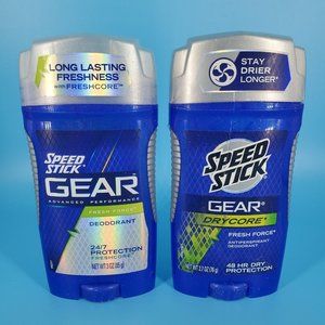 Speed Stick Gear Drycore Men's Antiperspirant & Deodorant Fresh Force (2) NEW